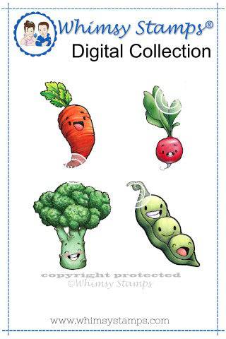 Cute Veggies - Digital Stamp - Whimsy Stamps