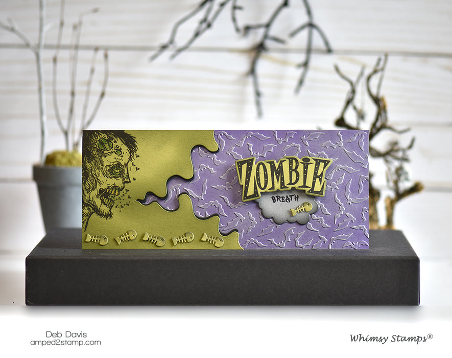 Slimline Embossing Folder - Bats Galore - Whimsy Stamps