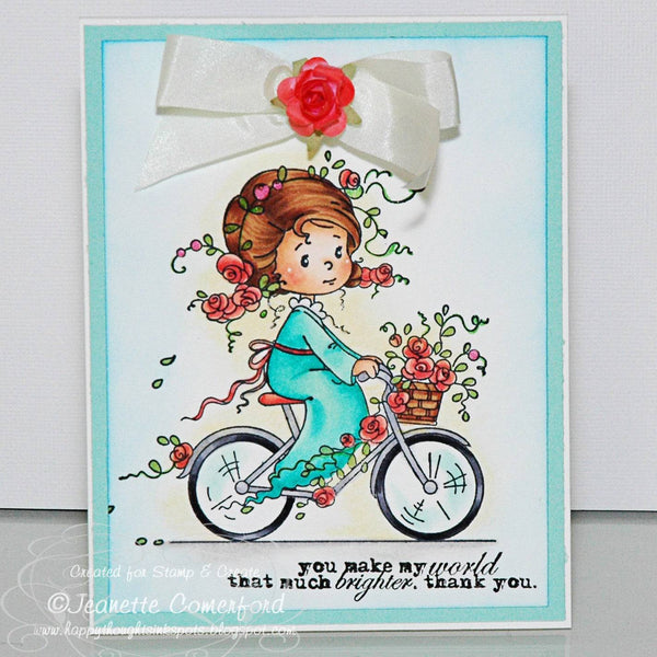 Rose's Bike Ride - Digital Stamp - Whimsy Stamps