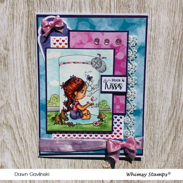 Polka Dot Pals Imogen Garden Fairy - Coloring Scene Digital Stamp - Whimsy Stamps