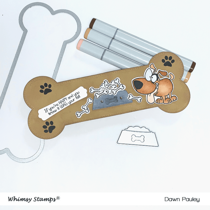 Caution Dog Slobber Clear Stamps - Whimsy Stamps