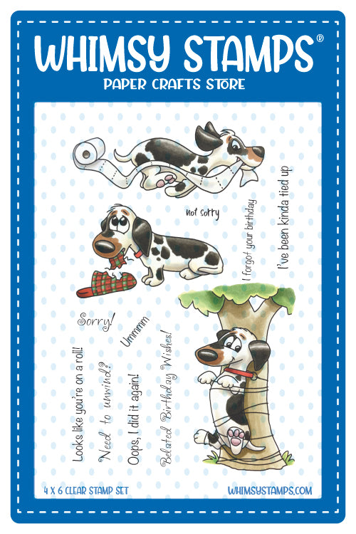 **NEW Doggie Naughty Clear Stamps - Whimsy Stamps