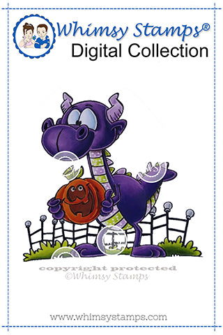 Dudley's Pumpkin - Digital Stamp - Whimsy Stamps