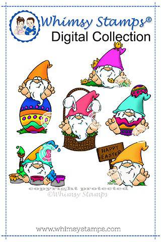 Easter Gnomes Set - Digital Stamp - Whimsy Stamps