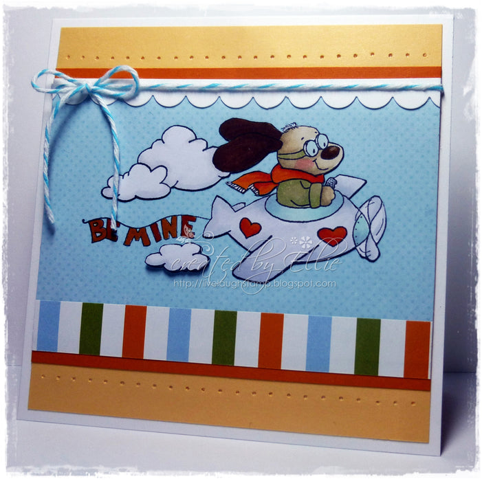 Doggie Skywriter Valentine - Digital Stamp - Whimsy Stamps