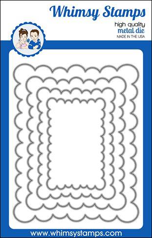 FaDoodles Frames Scalloped Rectangles Die Set - Whimsy Stamps