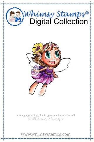 Fairy in Flight - Digital Stamp - Whimsy Stamps