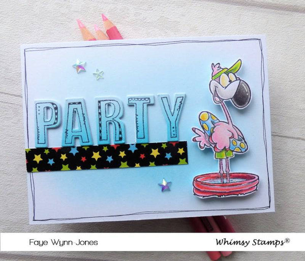Flamingo Fun Clear Stamps - Whimsy Stamps
