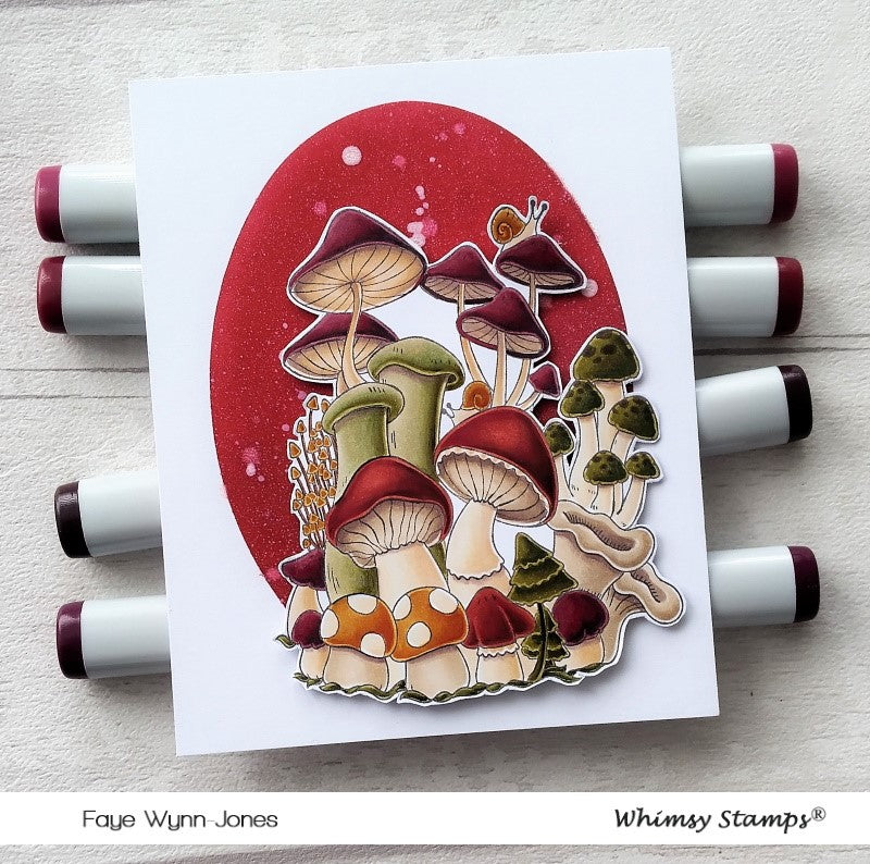 Mushroom Mash Up Rubber Cling Stamp - Whimsy Stamps