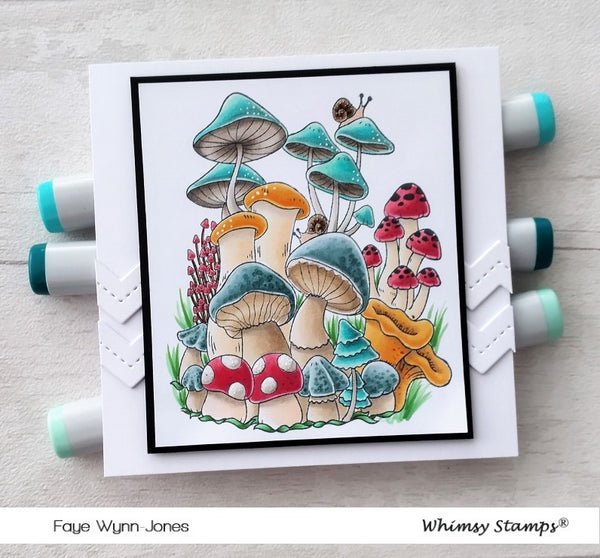 **NEW Mushroom Mash Up Rubber Cling Stamp - Whimsy Stamps