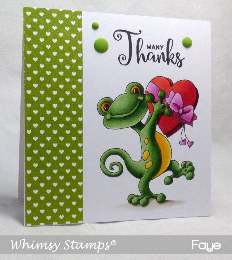 Gecko Love - Digital Stamp - Whimsy Stamps