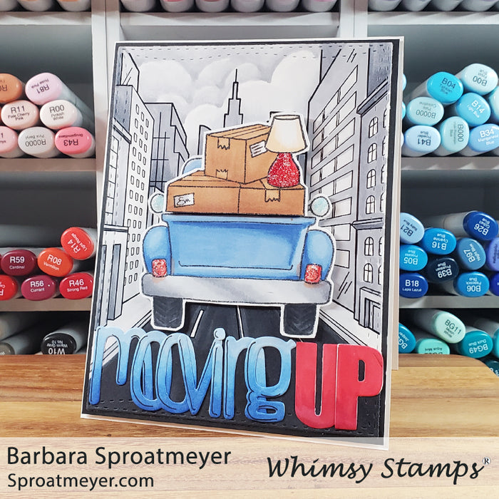 *NEW City Street Background Rubber Cling Stamp - Whimsy Stamps