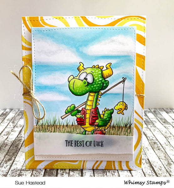 Fishing Dragons Clear Stamps - Whimsy Stamps