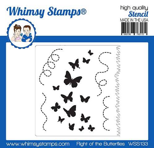 Flight of the Butterflies Stencil - Whimsy Stamps