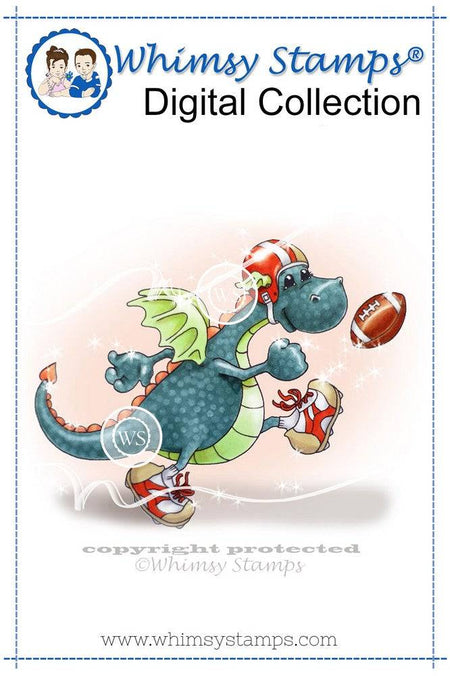 Bart Plays Football - Digital Stamp - Whimsy Stamps