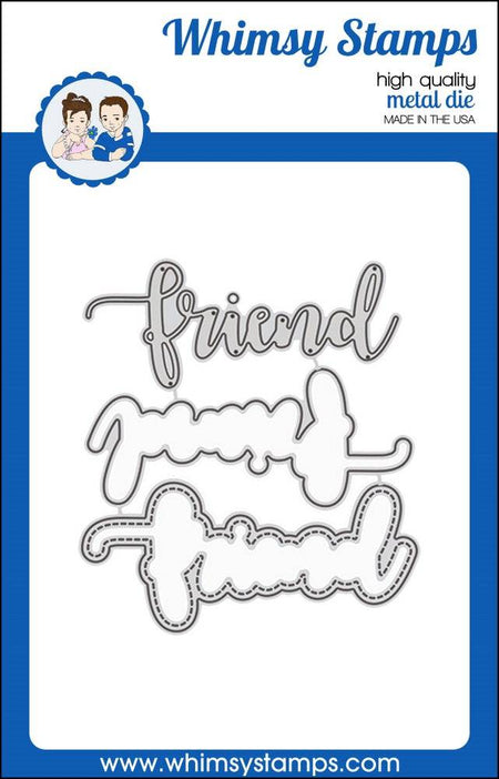 Friend Word and Shadow Die Set - Whimsy Stamps