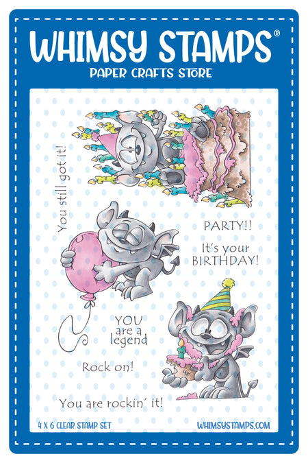 **NEW Gargoyle Birthday Clear Stamps - Whimsy Stamps