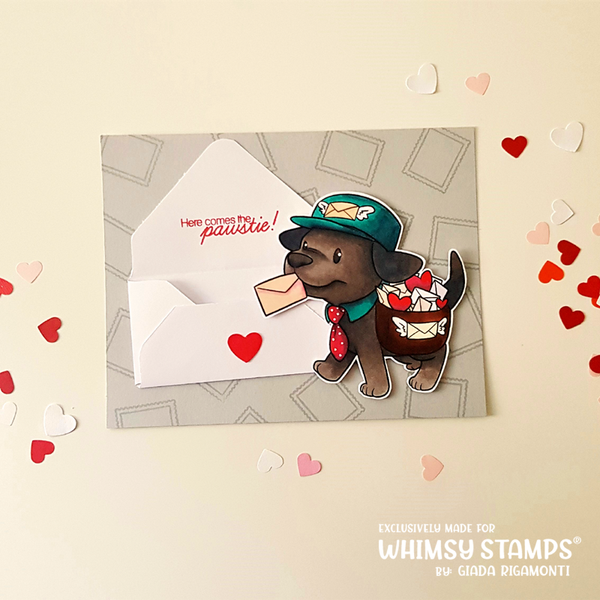 Valentine Delivery Pup - Digital Stamp - Whimsy Stamps