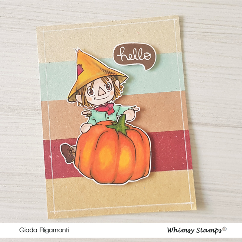 Pumpkin Scarecrow - Digital Stamp - Whimsy Stamps