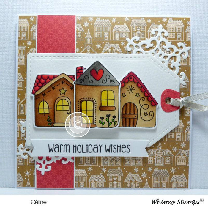 Gingerbread Greetings Clear Stamps - Whimsy Stamps