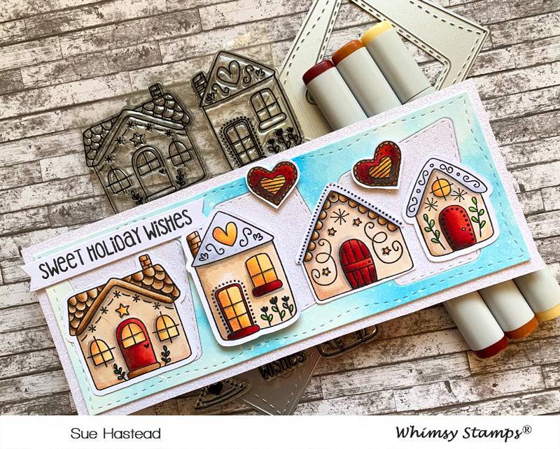 Gingerbread Greetings Clear Stamps - Whimsy Stamps