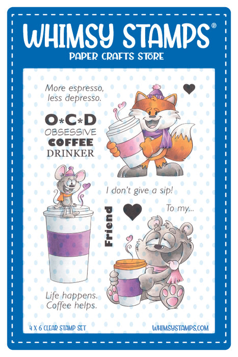 **NEW Give a Sip Clear Stamps - Whimsy Stamps