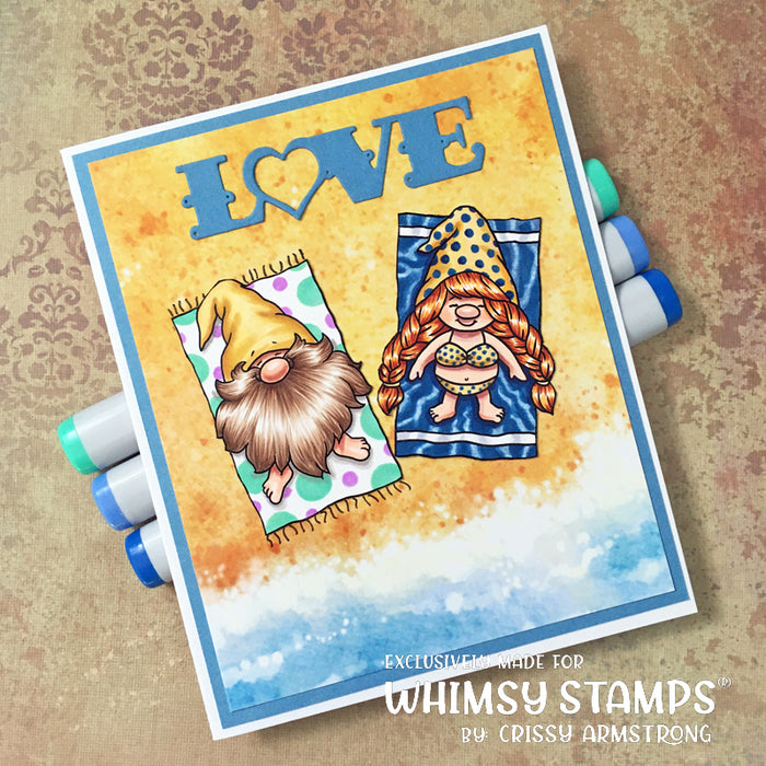 Gnomes at the Beach Clear Stamps - Whimsy Stamps