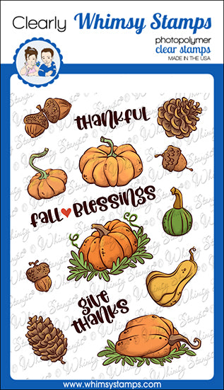 **NEW Gourds and Pumpkins Clear Stamps - Whimsy Stamps