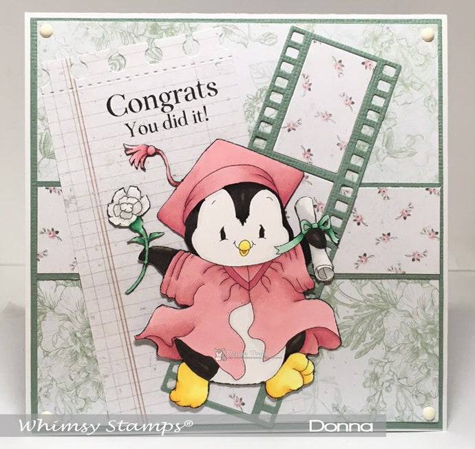 Penguin Graduation - Digital Stamp - Whimsy Stamps