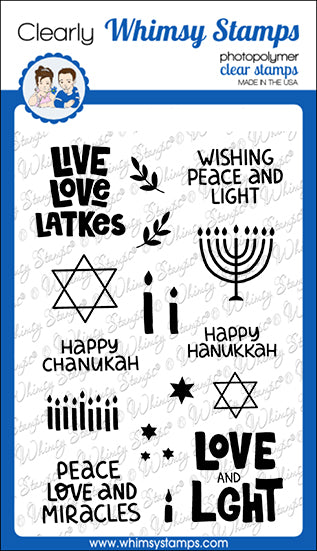 **NEW Hanukkah Lights Clear Stamps - Whimsy Stamps