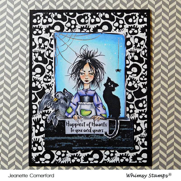 Happiest of Haunts Rubber Cling Stamp - Whimsy Stamps