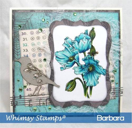 Himalayan Poppy Rubber Cling Stamp - Whimsy Stamps