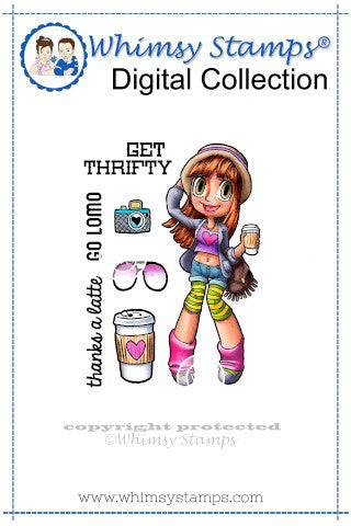Hipster Mae - Digital Stamp - Whimsy Stamps