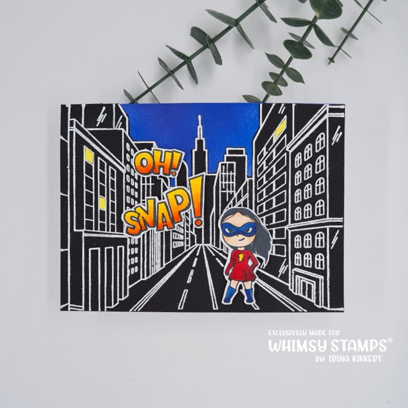 **NEW City Street Background Rubber Cling Stamp - Whimsy Stamps