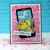 **NEW Roarsome Skin Background Rubber Cling Stamp - Whimsy Stamps