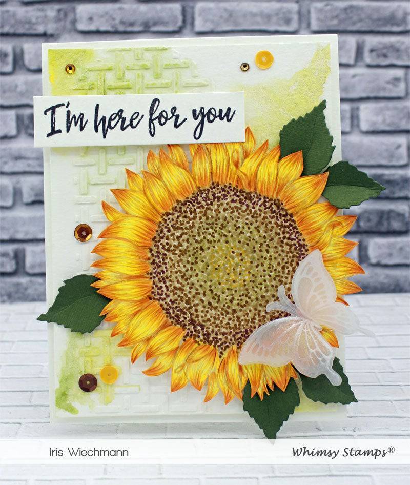 Sunflower Background Rubber Cling Stamp - Whimsy Stamps