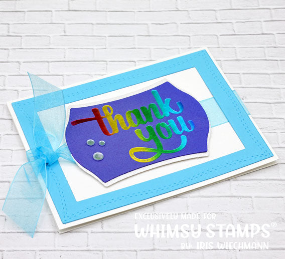 **NEW Thank You Word Hot Foil Plate - Whimsy Stamps