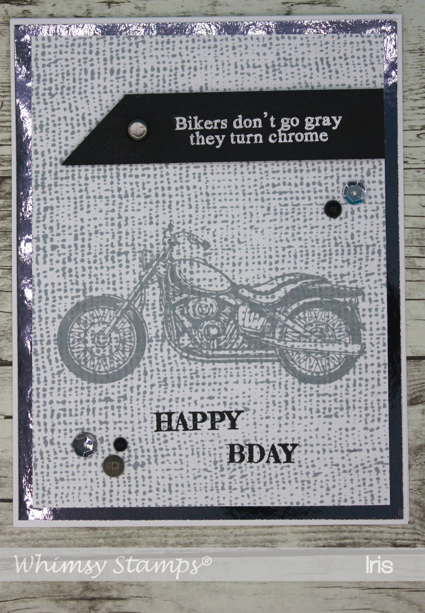 Biker Kickstart My Heart Clear Stamps - Whimsy Stamps