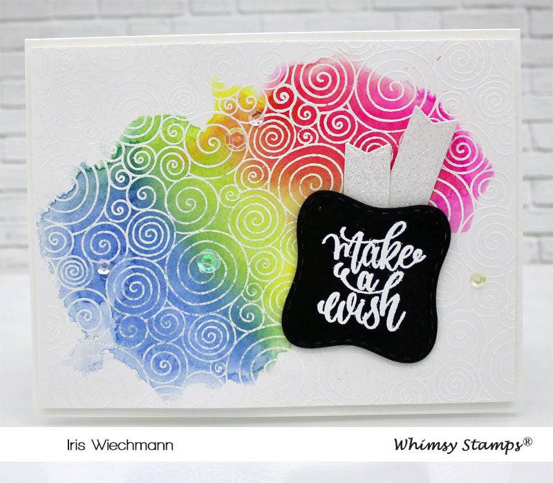 Curly Q's Background Rubber Cling Stamp - Whimsy Stamps