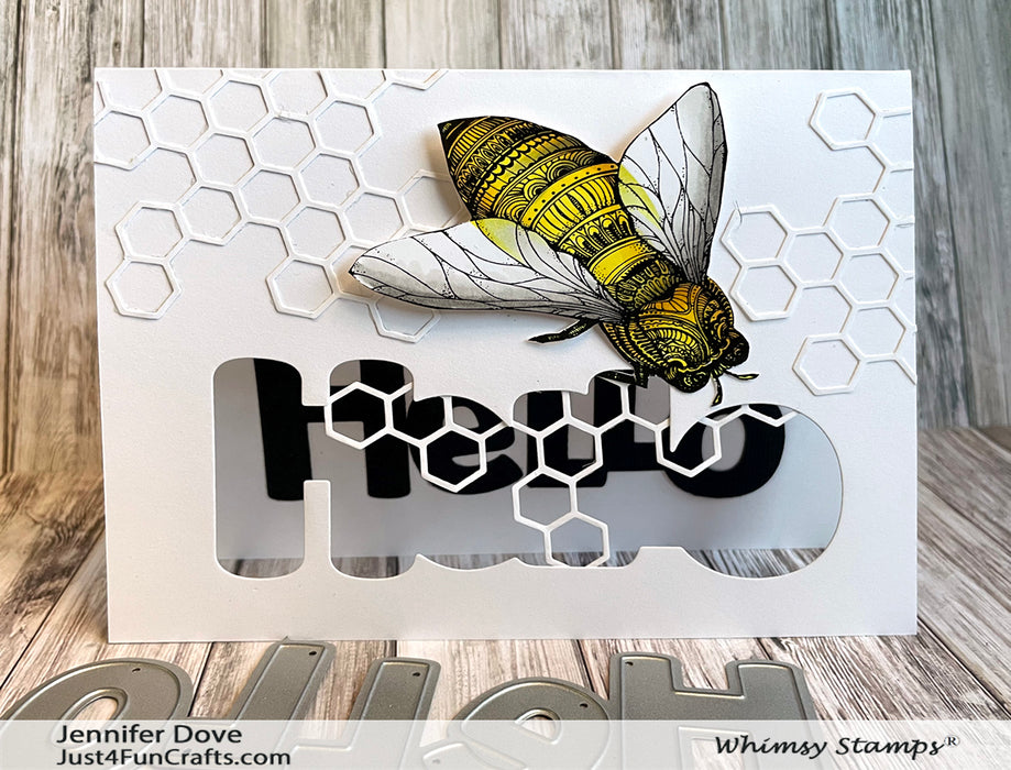 Large Flying Bumble Bee Rubber Stamp Flying Bee Insect