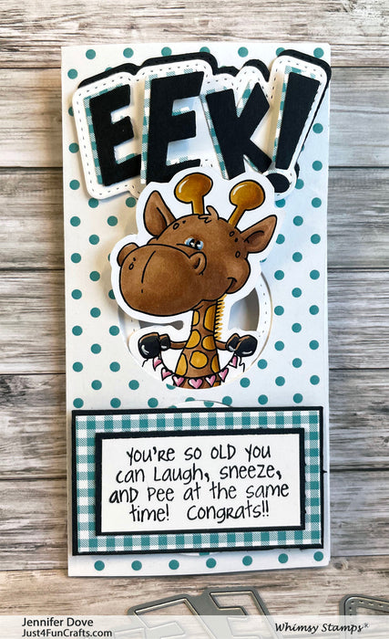 Giraffe Heart String - Digital Stamp - Whimsy Stamps