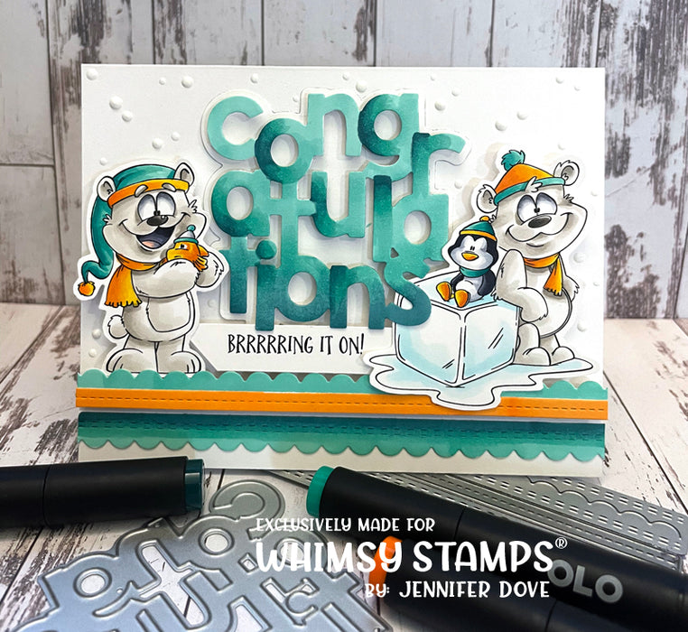 *NEW Congratulations Word and Shadow Die Set - Whimsy Stamps