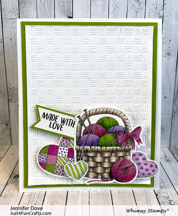 Slimline Embossing Folder - Thatched - Whimsy Stamps