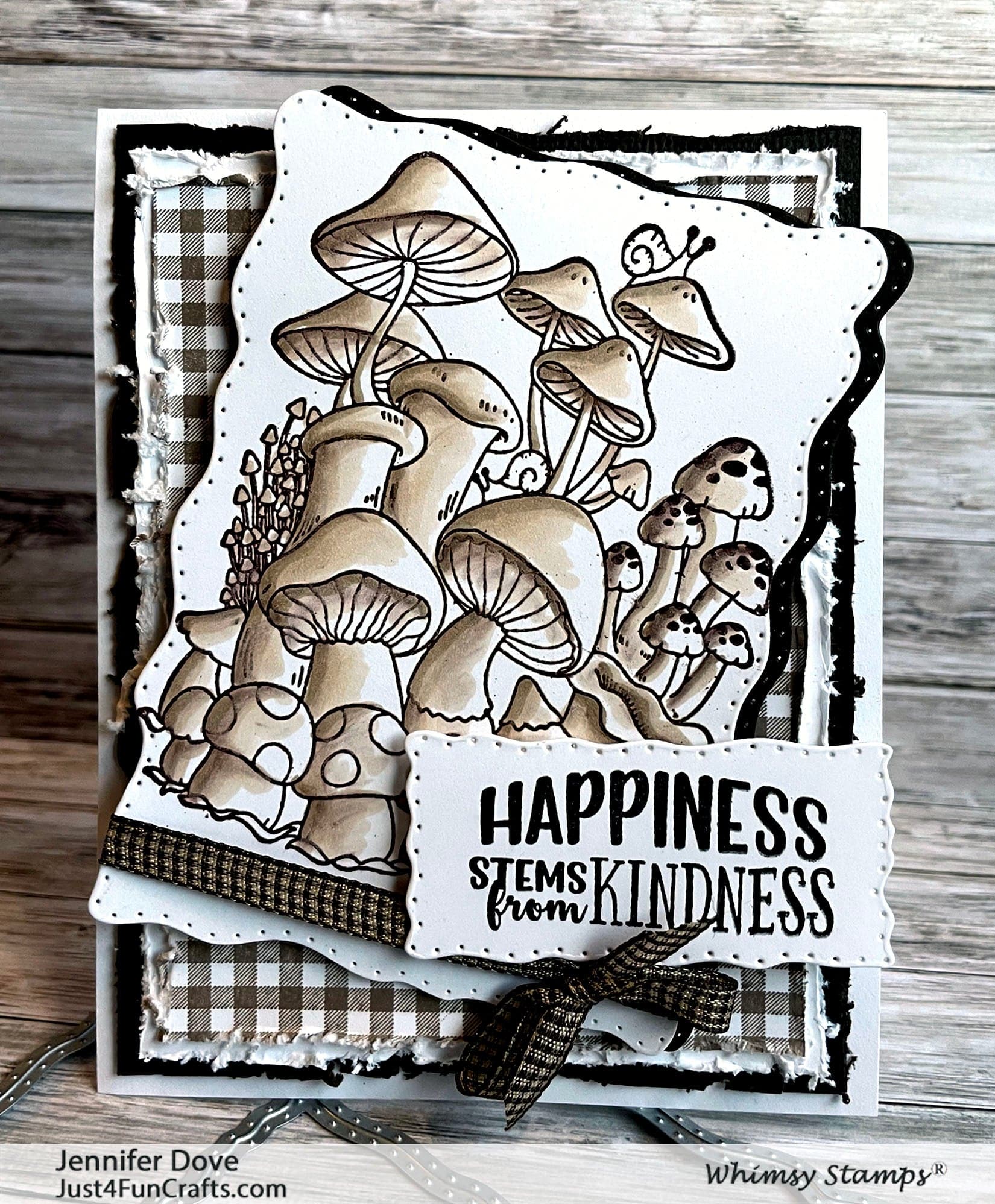 Mushroom Mash Up Rubber Cling Stamp - Whimsy Stamps