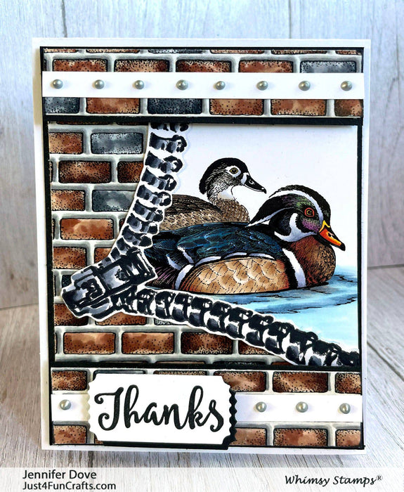 Brick Background Rubber Cling Stamp - Whimsy Stamps