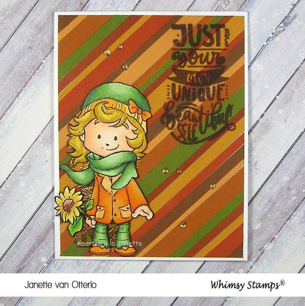 Cinnamon with Sunflower - Digital Stamp - Whimsy Stamps