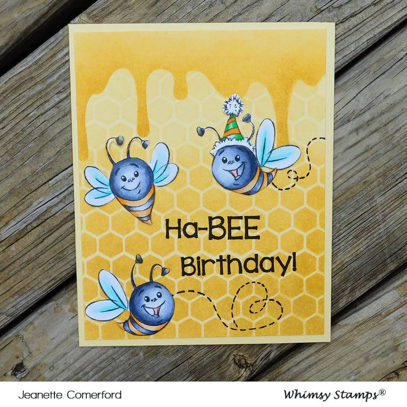 Honeycomb Drips Stencil - Whimsy Stamps