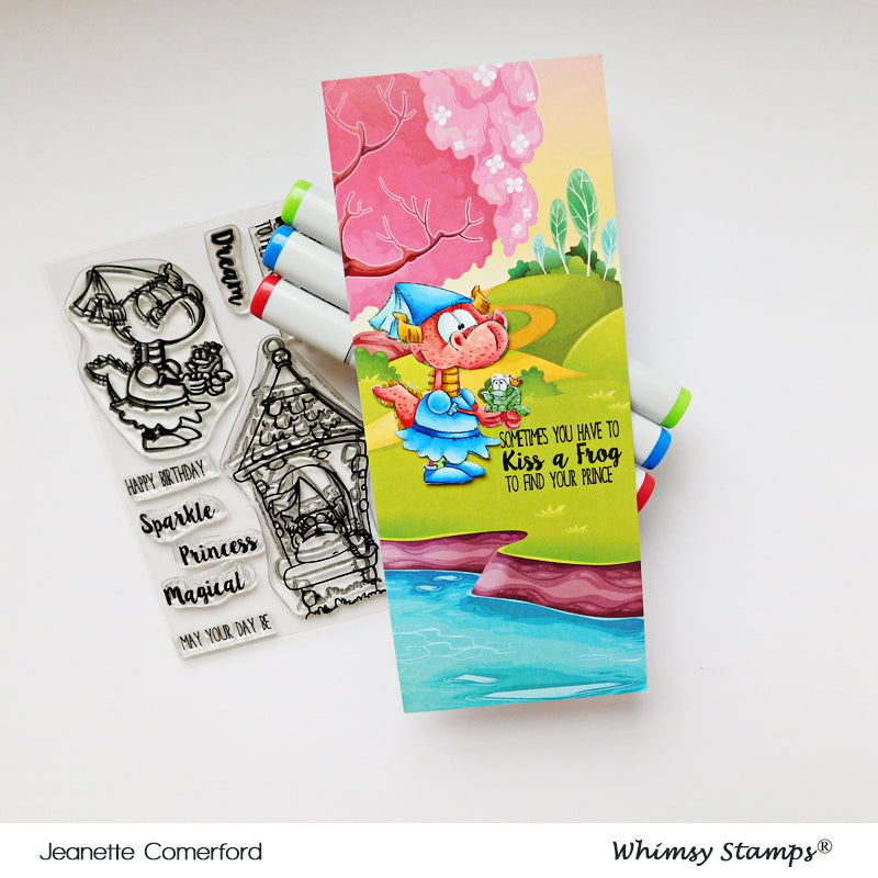 **NEW Princess Dragons Clear Stamps - Whimsy Stamps