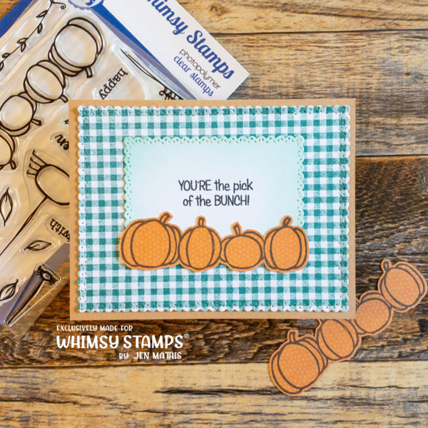 Gingham Background Rubber Cling Stamp - Whimsy Stamps