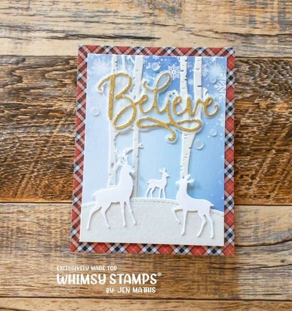 Believe Word and Shadow Die Set - Whimsy Stamps
